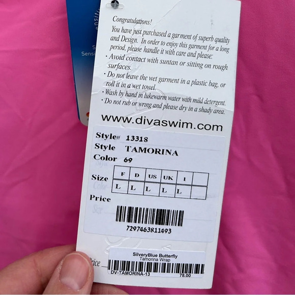 Diva Swim by Rachel Pappo Pink swim  Wrap, BNWT - Picture 4 of 5